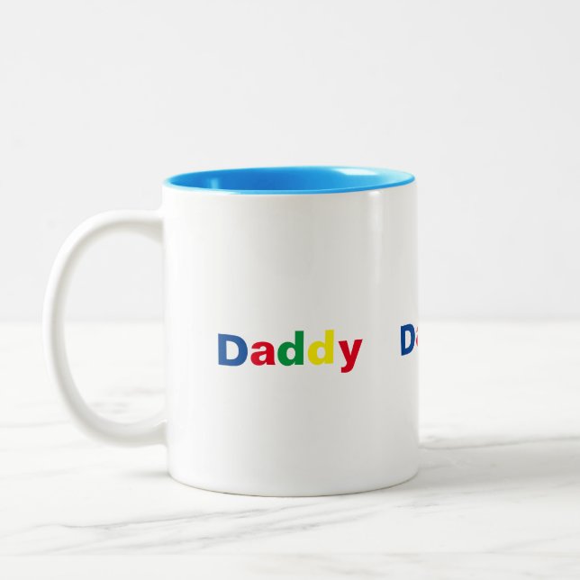 Modern Stylish Daddy Two-Tone Coffee Mug (Left)