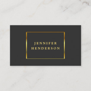 Modern stylish dark grey gold professional busines business card