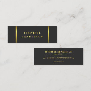 Modern stylish dark grey gold professional mini business card