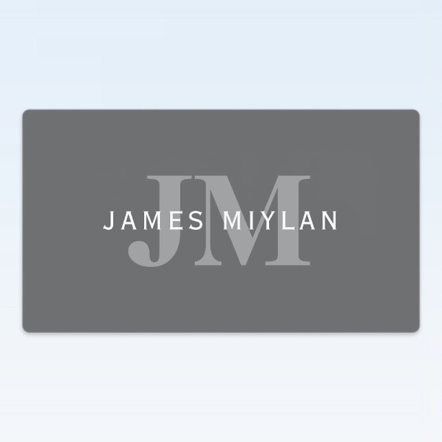 Modern Stylish Dark Grey Monogram & Name (Creator Uploaded)