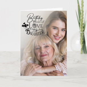 Modern Stylish Daughter Birthday Typography Photo Card