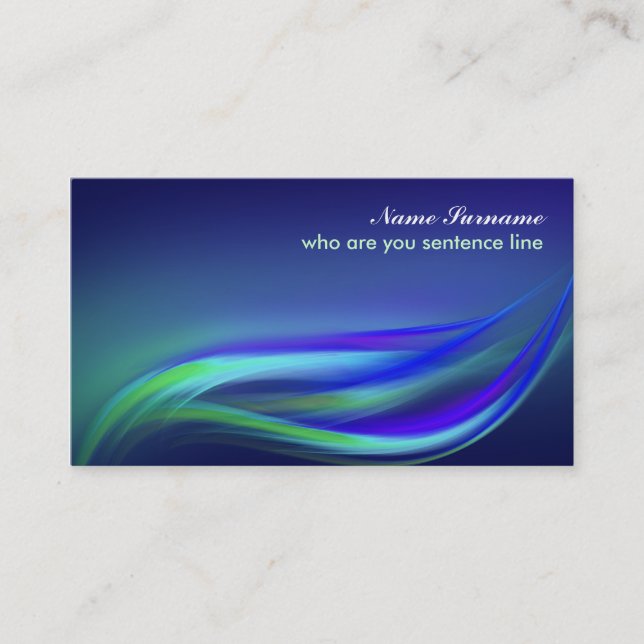 modern stylish deep blue business card (Front)