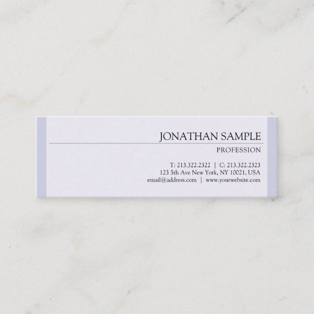Modern Stylish Design Glamour Plain Professional Mini Business Card (Front)