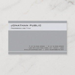 Modern Stylish Design Grey Minimalistic Plain Business Card