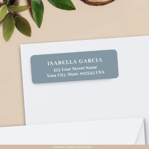 Modern Stylish Dusty Blue Return Address Label