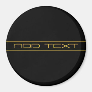 Modern Stylish Editable Gold Text & Stripes Magnet