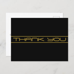 Modern Stylish Editable Gold Text & Stripes Postcard