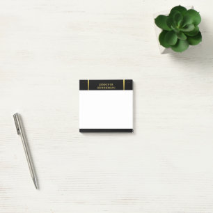 Modern stylish elegant black and gold professional post-it notes
