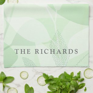 Modern Stylish Elegant Botanical Pattern  Tea Towel