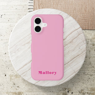 Modern Stylish Elegant Pink Simple Monogram Trendy