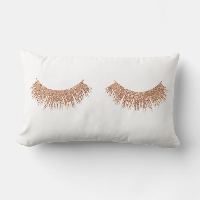 Modern Stylish Eyelashes Makeup Glam Throw Pillow (Front)