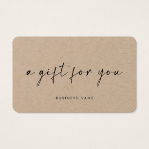 Modern stylish font kraft gift certificate