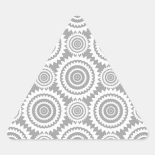 Modern Stylish Geometric Circles Grey and White Triangle Sticker