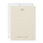 Modern Stylish Geometric Lines Monogram Stationery