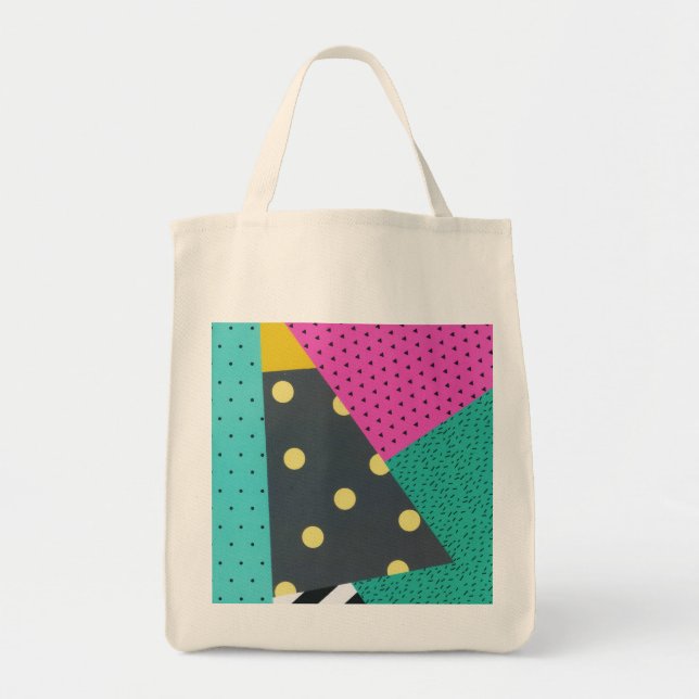 Modern Stylish Geometric Lines Pattern Tote Bag (Front)