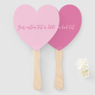 Modern stylish girly cute pink custom script hand fan