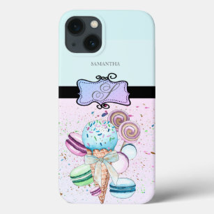 Modern Stylish Girly Stripe Ice cream iPhone 13 Case