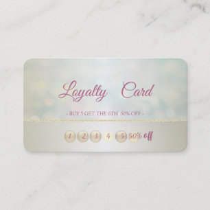 Modern Stylish Glitter Bokeh Makeup Loyalty Card
