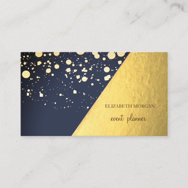 Modern Stylish Gold,Dots,Geometric Business Card (Front)