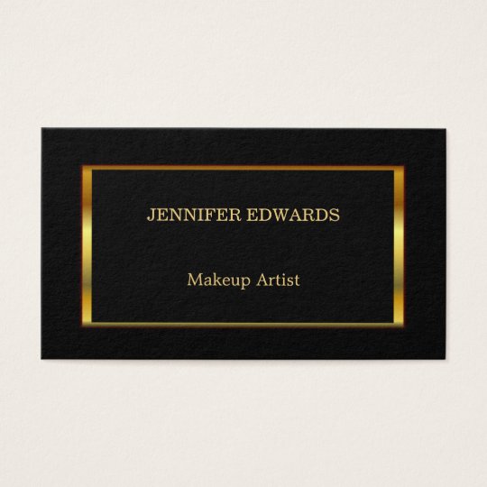 Modern stylish Gold frame on Black professional Business Card