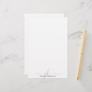 Modern Stylish Gold Monogram Initials Minimal