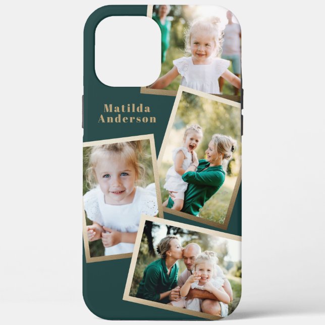 Modern stylish gold multi photo family electronic Case-Mate iPhone case (Back)