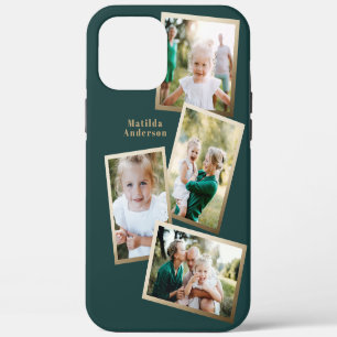 Modern stylish gold multi photo family electronic iPhone 12 pro max case