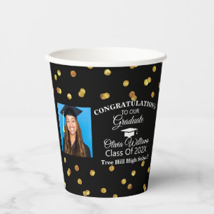 Modern Stylish Graduate Photo Graduation Party Paper Cups