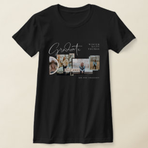 Modern Stylish Graduation Four Photo Collage Grad T-Shirt