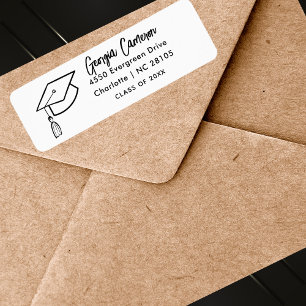 Modern Stylish Graduation Return Address Label