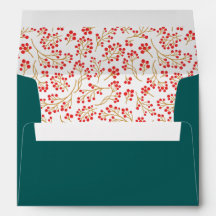 Modern Stylish Green Floral Pattern Christmas  Env