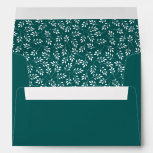 Modern Stylish Green Floral Pattern Christmas Envelope