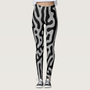 Modern Stylish Grey & Black Classic Leggings