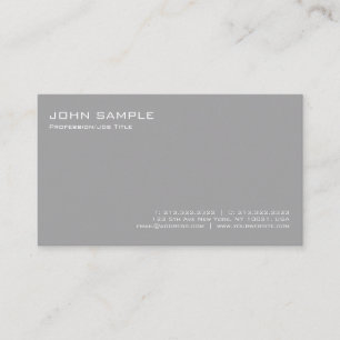 Modern Stylish Grey Professional Simple Plain Business Card