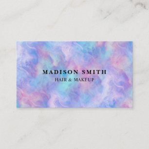 Modern Stylish Holographic Beautician Makeup Business Card