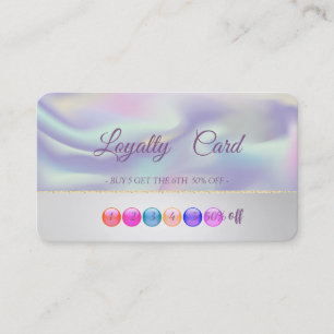 Modern Stylish Holographic Makeup  Loyalty Card