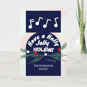 Modern Stylish Jolly Holiday Christmas Greeting Card