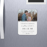 Modern Stylish Lace Simple Photo Save The Date Magnet<br><div class="desc">Modern Stylish Lace Simple Photo Wedding design</div>