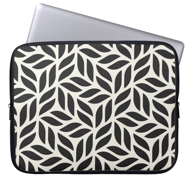 Modern Stylish Leaf Pattern Laptop Sleeve (Front)