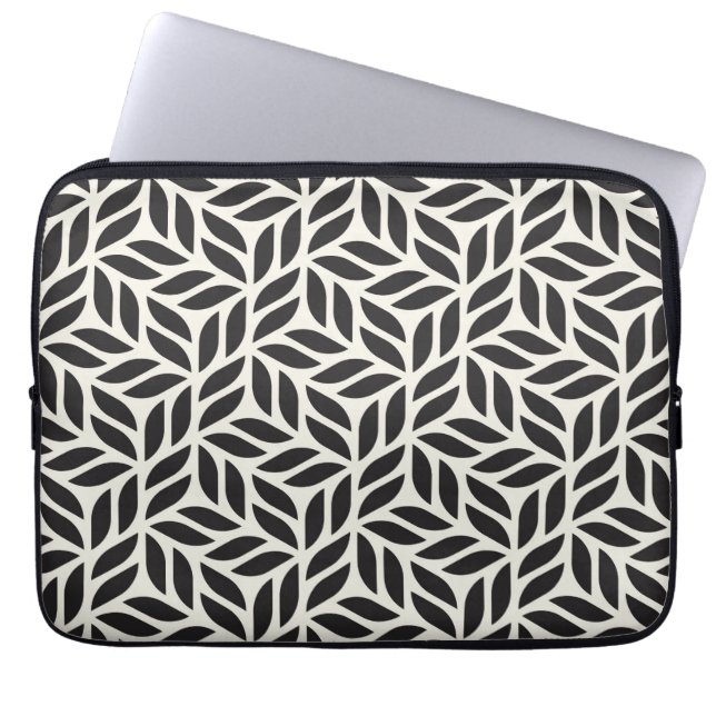Modern Stylish Leaf Pattern Laptop Sleeve (Front)
