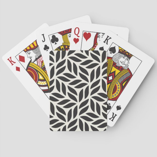 Modern Stylish Leaf Pattern Playing Cards (Back)