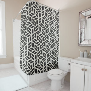 Modern Stylish Leaf Pattern Shower Curtain