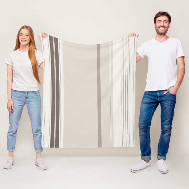 Modern Stylish Light Dark Brown Beige Pastel Colou Fleece Blanket (In Situ)