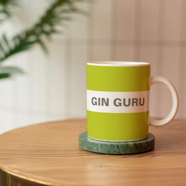 Modern Stylish Lime Green Gin Guru Coffee Mug (Creator Uploaded)