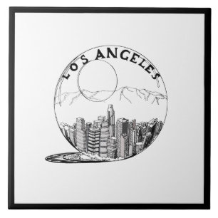 Modern Stylish Los Angeles Sity Black White Ceramic Tile