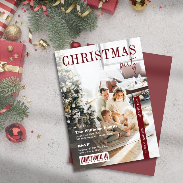 Modern Stylish Magazine Cover Christmas Party Invitation (Modern Stylish Magazine Cover Christmas Party Invitation)