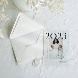 Modern Stylish Magazine   Graduation Photo Party Acrylic Invitations