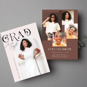 Modern Stylish Magazine   Graduation Photo Party Invitation
