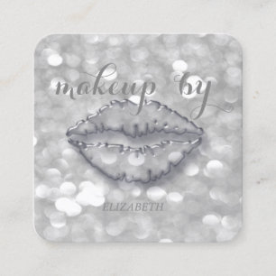 Modern Stylish,Makeup Artist,Bokeh,Lips Square Business Card