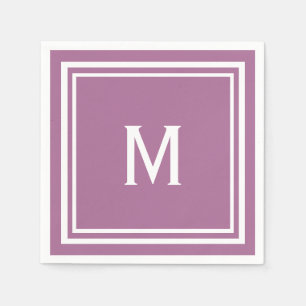 Modern Stylish Mauve Custom Monogram Napkin